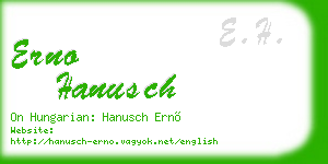erno hanusch business card
